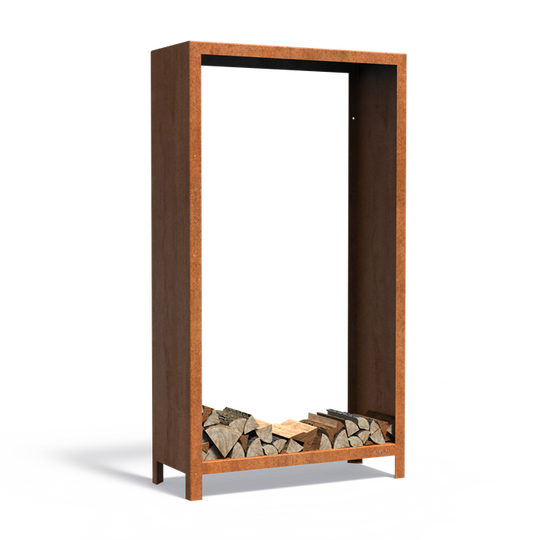 Haardhoutrek van cortenstaal