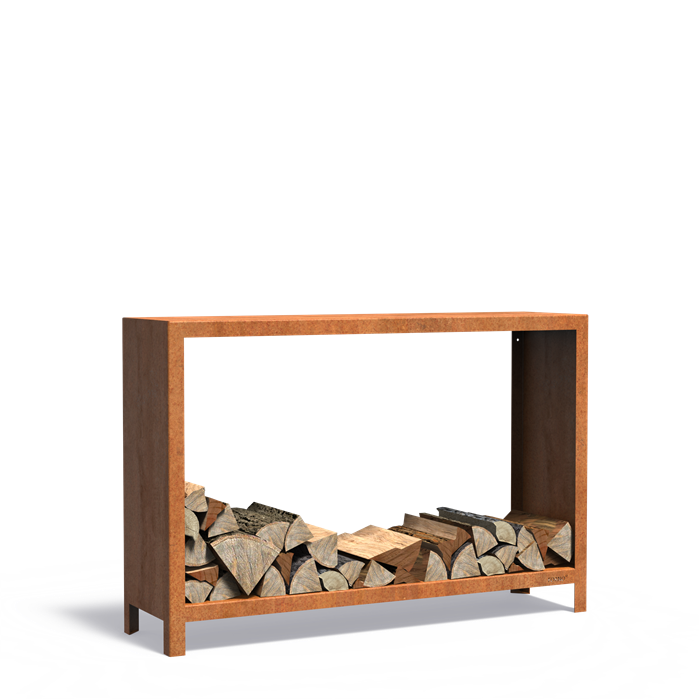 Haardhoutrek van cortenstaal