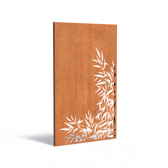 Cortenstalen panelen met uitsparing: Bamboe 2