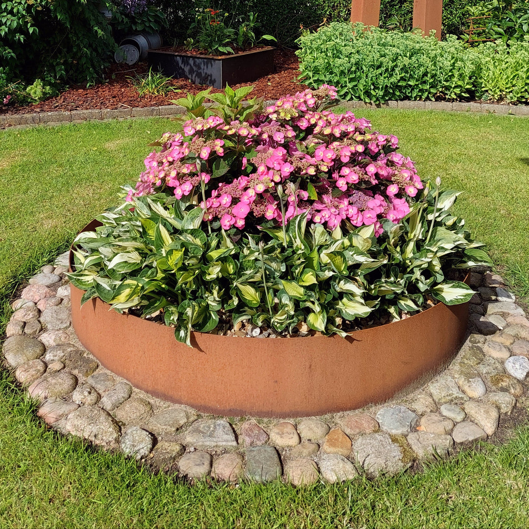 Ronde borderrand van cortenstaal - standaardmodel