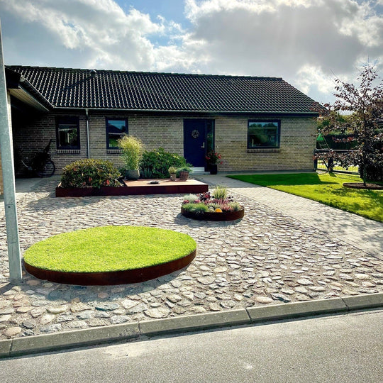 Ronde borderrand van cortenstaal - standaardmodel