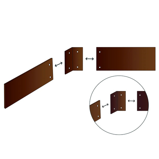 Hoek voor borderrand met omgezette bovenrand