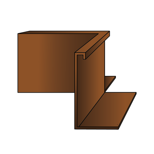 Binnenhoekelement voor keerwanden van cortenstaal