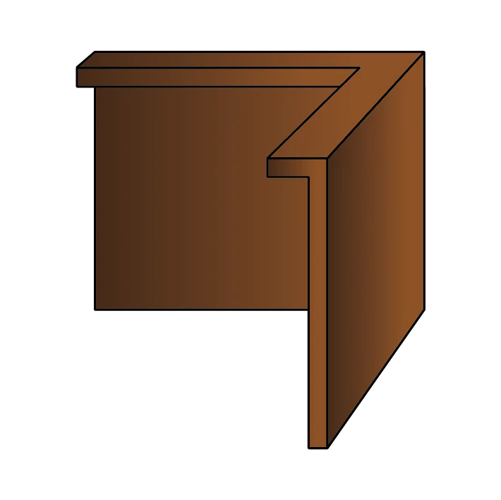 Hoek voor borderrand met omgezette bovenrand