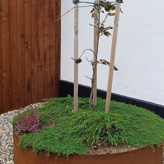 Ronde borderrand van cortenstaal - groot & hoog model