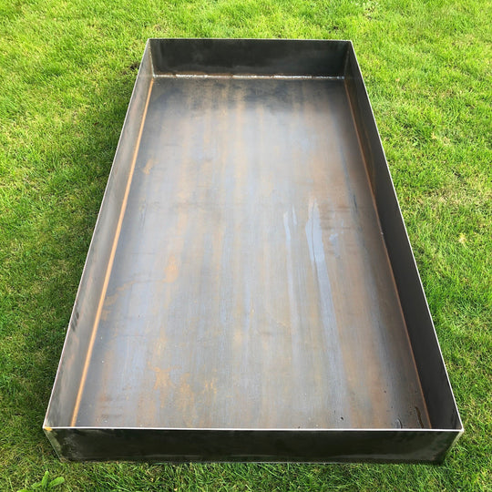 Waterbassin 200 x 100 cm, cortenstaal/zwart gelakt