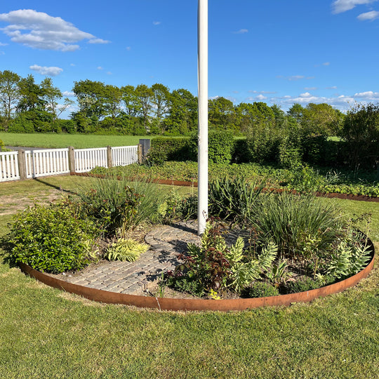 Ronde borderrand van cortenstaal - groot model