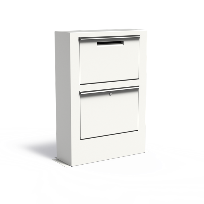 Brievenbus van gelakt staal, brieven en pakketten, groot