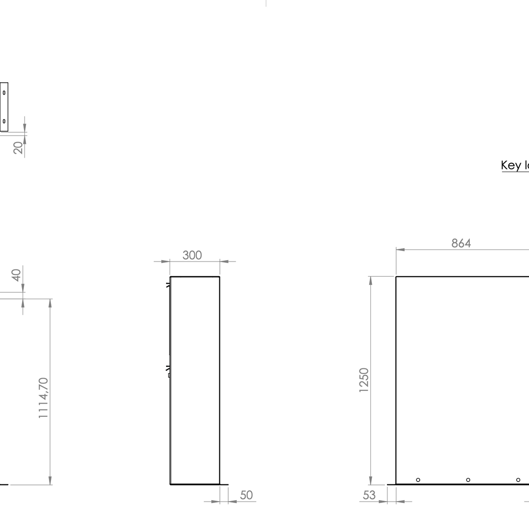 Brievenbus van gelakt staal, brieven en pakketten, groot