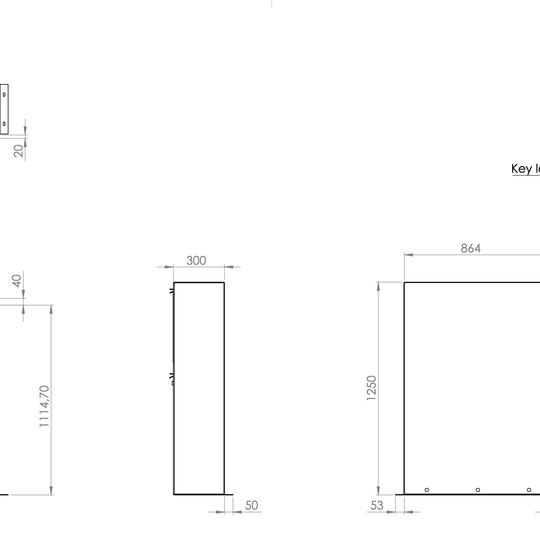 Brievenbus van gelakt staal, brieven en pakketten, groot