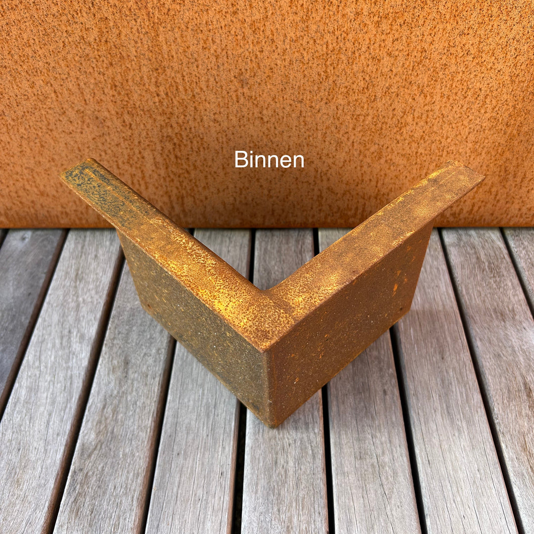 Hoek voor borderrand met omgezette bovenrand