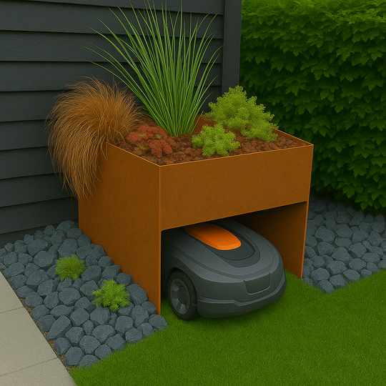 Overkapping voor robotmaaier