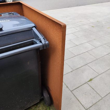 Afvalcontainerafscherming van cortenstaal - simpel model