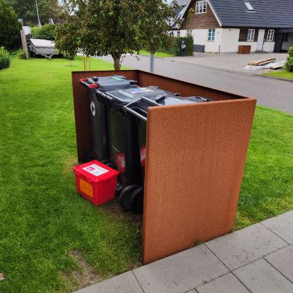 Afvalcontainerafscherming van cortenstaal - simpel model