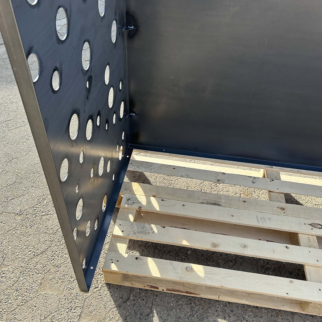 Afvalcontainerafscherming van cortenstaal - geperforeerd model