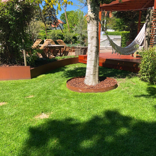 Maatwerk: Ronde borderrand van 3 mm cortenstaal