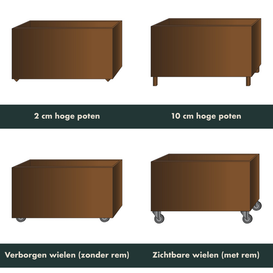 Maatwerk: Ronde plantenbak met bodem