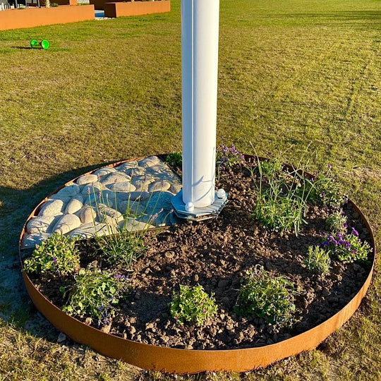 Ronde borderrand van cortenstaal - standaardmodel