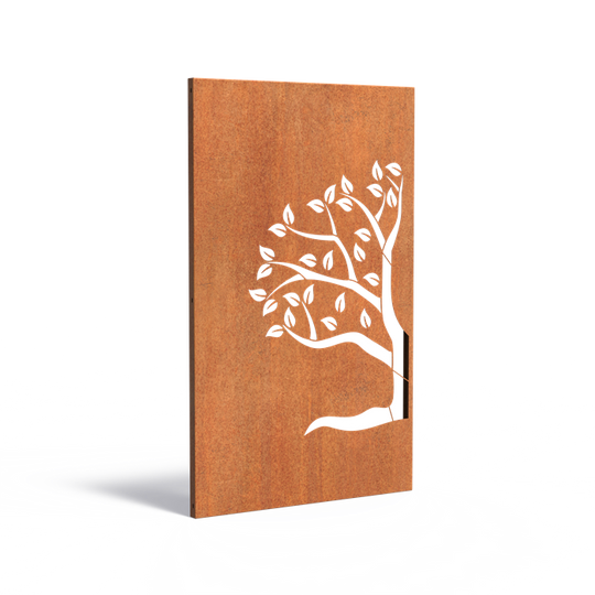 Cortenstalen panelen met uitsparing: Hout 4