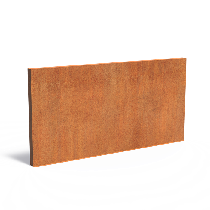 Muur van cortenstaal