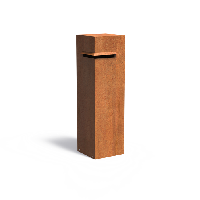 Brievenbus van cortenstaal - hoek model
