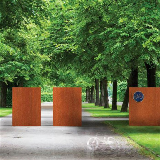 Muur van cortenstaal