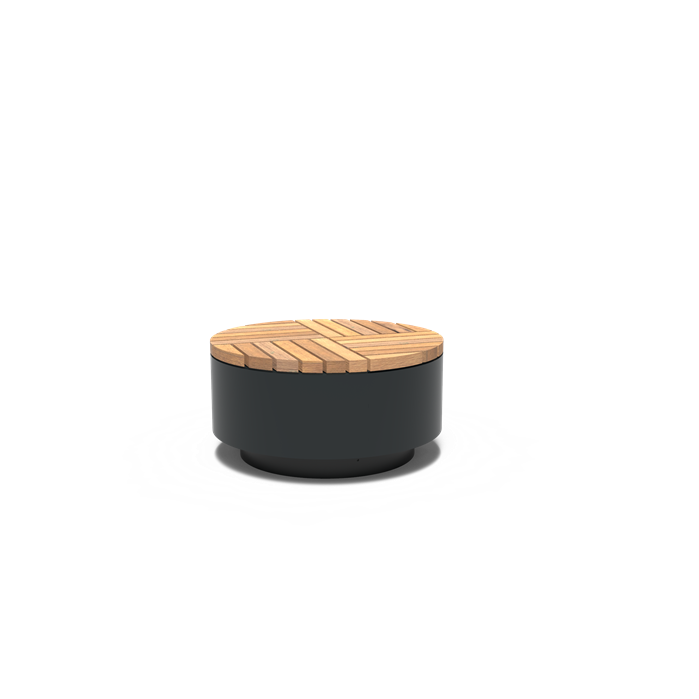 Ronde bank/platform van gepoedercoat staal