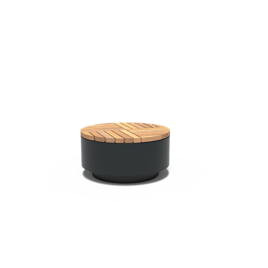 Ronde bank/platform van gepoedercoat staal