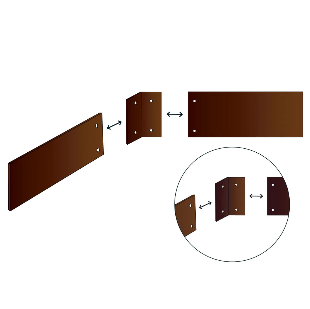 Hoek voor borderrand met omgezette bovenrand