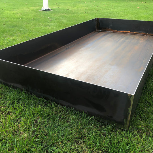 Waterbassin 200 x 100 cm, cortenstaal/zwart gelakt