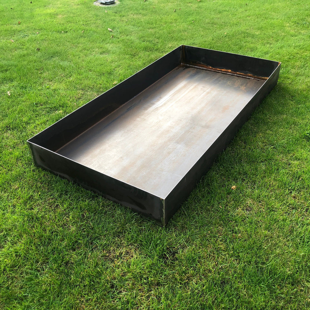 Waterbassin 200 x 100 cm, cortenstaal/zwart gelakt
