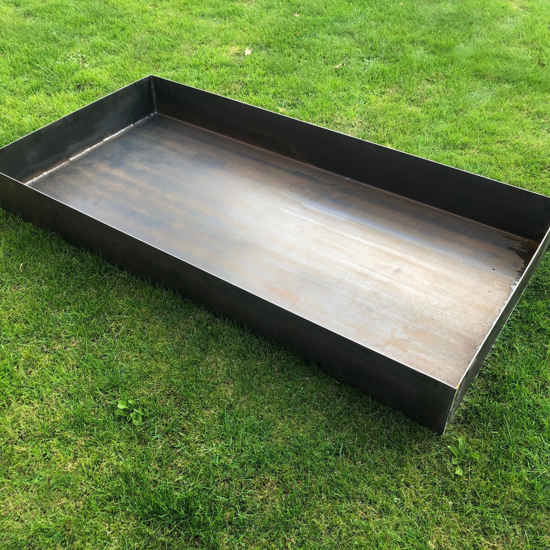 Waterbassin 200 x 100 cm, cortenstaal/zwart gelakt