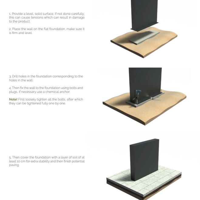 Muur van cortenstaal