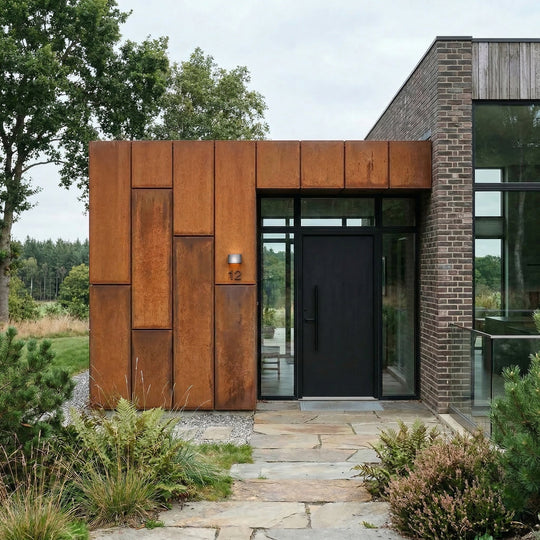 Gevelpanelen van cortenstaal