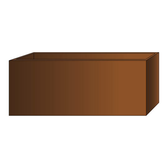 Maatwerk: Plantenbak, lang model +200 (zonder bodem)