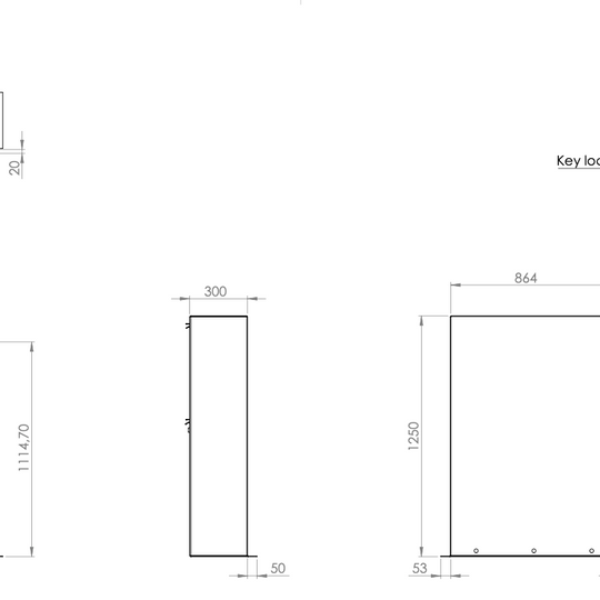 Brievenbus van cortenstaal, brieven en pakketten, groot