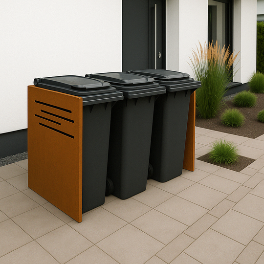 Afvalcontainerafscherming van cortenstaal - design model