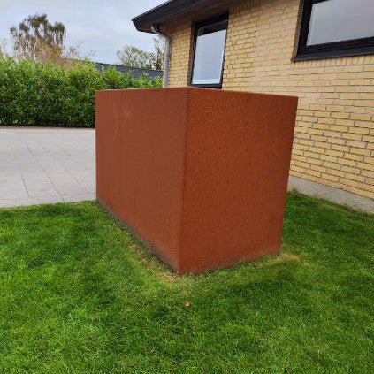 Afvalcontainerafscherming van cortenstaal - simpel model