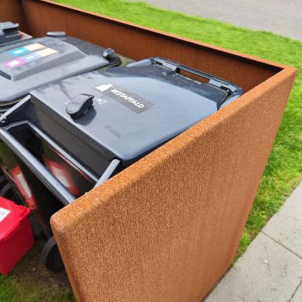 Afvalcontainerafscherming van cortenstaal - simpel model