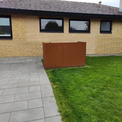 Afvalcontainerafscherming van cortenstaal - simpel model