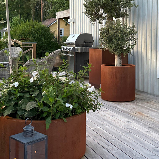 Maatwerk: Ronde plantenbak met bodem