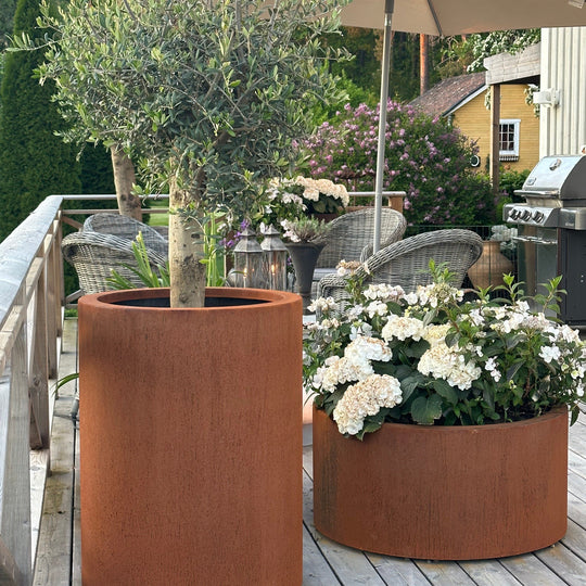 Maatwerk: Ronde plantenbak met bodem